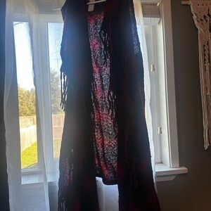 Maurices Black and Red Cardigan